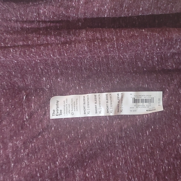 Sonoma Crewneck Short Sleeve Tee-Burgandy Textured XL - Picture 2 of 7